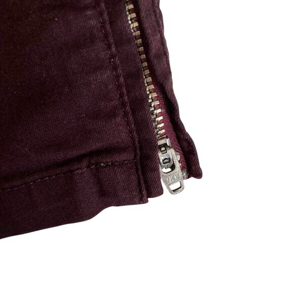 Vince Calgary Dark Raisin Maroon Zip Leg Skinny Low Rise Tailored Jeans Size 27 - Picture 9 of 16